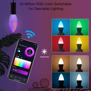 Tuya WIFI Control Dimmbare RGBW Musik <span class=keywords><strong>Synic</strong></span> 5W Smart Bulb E14 Kerzenlichter LED Sprach steuerung SKD - Product Image 3