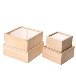 批发便宜的木质包装盒实木礼品盒亚克力盖