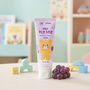 OEM ODM Korea Kids Toothpaste Grape Flavor Fruit Soft Squeeze Tube 80g <b>Oral</b> <b>Care</b> Tooth Cleaning - Product Image 2