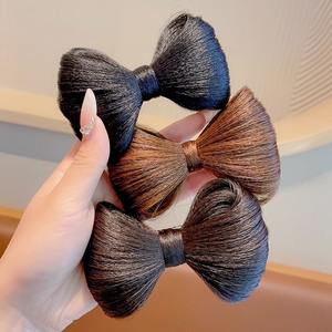 1 par de Lazos para el Cabello de Moda para Mujeres y Niñas, Peluca Sintética con Lazo, Peluca Esponjosa y Linda con Doble Moño, Clip de Pico de Pato para Moño de Cabello para Mujeres - Product Image 4