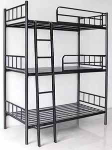 Dormitorio cama triple de metal de 3 pisos en venta litera triple de hotel cama de metal en venta - Product Image 3