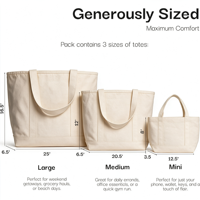 Sac fourre-tout en toile robuste et écologique avec poignées en corde et ruban, couleur et taille personnalisables (12-16 oz), grande capacité, option logo