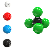 Kit de modelo de estructura molecular de átomos, 208 piezas, modelo de enlace atómico con bolas de colores para la enseñanza de química en escuelas secundarias y preparatorias