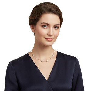 Collar de Plata de Ley S925 de Zhuji con Cadena para Clavícula, Perla de Agua Dulce en Forma de Gota, Collar con Diseño de Cielo Estrellado y Temperamento Clásico - Product Image 5