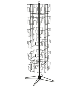 Support de présentation rotatif à 4 faces pour <span class=keywords><strong>DVD</strong></span> et livres RuiMei en métal, revêtement en poudre noir pour rangement extérieur - Product Image 3