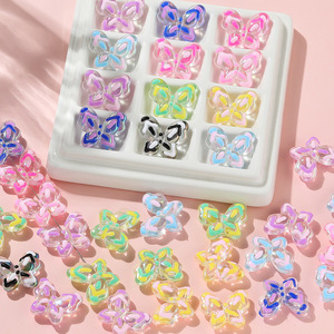 Acrylic Butterfly <b>Beads</b> Colorful <b>Loose</b> <b>Beads</b> For Bracelet Making DIY Jewelry Accessories 12mm Multicolor Acrylic <b>Beads</b> - Product Image 1