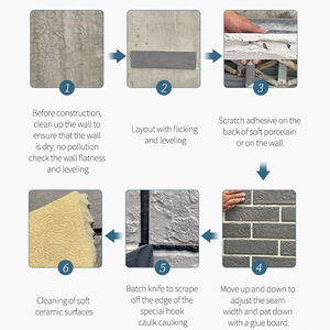 Revêtement mural décoratif flexible MIGLIORE, panneau mural extérieur en terre battue flexible - Product Image 5