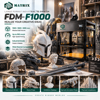 Printer 3D FDM PLA Industri Volume Cetak Besar, Perataan Tempat Cetak Otomatis, USB, Baru, Garansi 1 Tahun untuk Prototipe Teknik