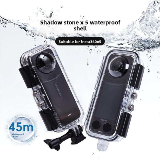 45M Waterproof Case for Insta360 X5, Underwater Diving Protective Housing Transparent Hard Shell for Panoramic Camera