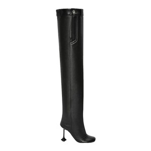 2024 Autumn Winter New Foreign Trade Head Toe Super High Heel Artificial Pu Upper Long <strong>Slouch</strong> <strong>Boots</strong> Large Toe Sexy Over-the-Knee - Product Image 5