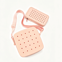 CHINFAI Sac bandoulière en silicone DIY avec breloques et sangle personnalisable, pochette en caoutchouc durable et lavable pour la plage et la piscine