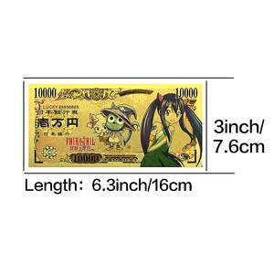 Billete de Oro de 24k de Fairy Tail - Coleccionable de Anime de Doble Cara 16x7.6cm con Lucy, Natsu, Erza, Gray y <span class=keywords><strong>Happy</strong></span> - Regalo Único - Product Image 2