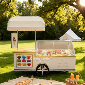 Carrito de Helados Metálico Remolcable con Congelador para Uso en Exteriores y Comida Rápida - Product Image 4