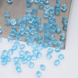 ジェムズカスタムラウンドダブルチェッカーカットアクアブルーガラスカラールーズジェムストーンガラスストーン - Product Image 4