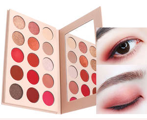 Оптовая продажа: палетка теней для век из 15 матовых и глиттерных оттенков (красный, розовое золото), веганская косметика - Product Image 2