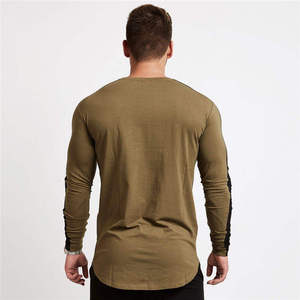 T-shirts à manches longues pour hommes 2026, style hip-hop, coupe longue, pour la gym - Product Image 3