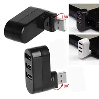 Hub USB 2.0 de 3 Puertos, Mini Hub USB de Alta Velocidad, Adaptador Divisor Giratorio para Laptop, Notebook, PC, Accesorios de Computadora
