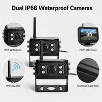 Sistema de Cámara de Reversa FHSS Wi-Fi6 con Monitor IPS HD de 7 Pulgadas, de Aleación de Aluminio, para Maquinaria Agrícola y Camionetas Pequeñas, Impermeable, con Visión Nocturna