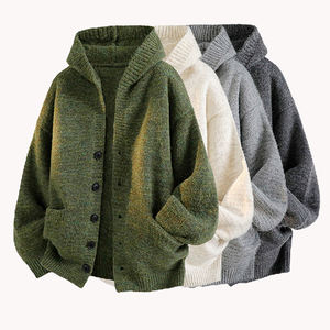 Suéter con Capucha de Talla Grande, Sudadera de Punto, Suéter Abrigado para Hombre, Ropa de Abrigo para Otoño e Invierno, Diseño Único - Product Image 4