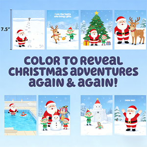 Tableau <span class=keywords><strong>de</strong></span> <span class=keywords><strong>dessin</strong></span> à l'eau personnalisable pour enfants, série Noël, ensemble <span class=keywords><strong>de</strong></span> livres <span class=keywords><strong>de</strong></span> peinture à l'eau portables et réutilisables - Product Image 5