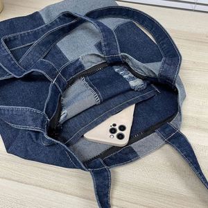 Customized Denim Bags in <b>Small</b> Quantity Factory Wholesale Women Large Capacity Shoulder Crossbody Bags - Product Image 6