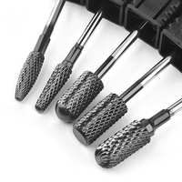 Boîte de fraises à ongles professionnelles multifonctionnelles en acier tungstène noir 3/32 pouces pour manucure, pédicure, salon de beauté