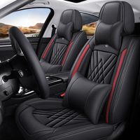 Housse de siège de voiture universelle en PVC de haute qualité, durable, tout compris, avec support lombaire et appui-tête