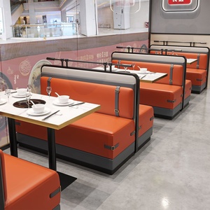 Conjunto de Muebles Comerciales para Restaurante, Estilo Industrial de Lujo Ligero, Asientos de Metal, Mesa de Madera Sólida, Sillas, para Cafetería de Alta Gama - Product Image 3
