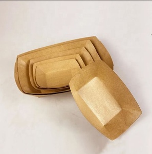 Boîte à hot-dogs en papier écologique personnalisée en <span class=keywords><strong>carton</strong></span> kraft brun et blanc, emballage alimentaire pour hot-dogs, plateau en papier pour hot-dogs - Product Image 2