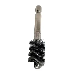 1/4" hex shank steel wire brush/1/4" hex shank tube wire brush/steel wire tube pipe internal cleaning brush