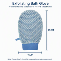 Gant de bain double face Blue Diamond, style moderne marocain, pour gommage Hammam, en viscose, polyester, charbon de bambou, ovale, pour le corps