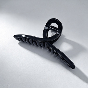 Pinces à cheveux grandes en PC de haute qualité, noires brillantes, creuses, antidérapantes, accessoires capillaires premium - Product Image 5