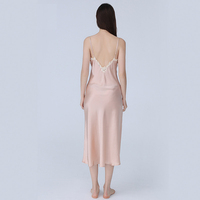 Chemise de nuit dos nu pour femmes en soie de Satin de mûrier véritable nouvelle mode vêtements de nuit en gros robe de maison de couleur unie