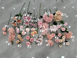 SN-WAF10 뜨거운 판매 하이 퀄리티 인공 진짜 터치 혼합 꽃 파티 테이블 센터 조각 홈 웨딩 장식 블루 - Product Image 6