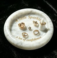 Petit plateau rond en marbre, texture de pierre naturelle, pour la décoration moderne de la maison, de l'hôtel, de la villa, pour les bougies, les bijoux, les clés, plaque en marbre blanc de Carrare