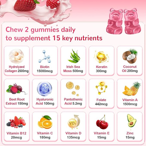 Bonbons Gommeux de Collagène Hydrolysé Marque Privée OEM Cheveux Peau & Ongles avec Biotine et Multivitamines pour le Blanchiment de la Peau - Product Image 6