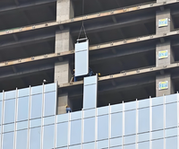 Gorden dinding konstruksi Modern Prima sistem pelapis panel kaca campuran aluminium awet mudah dirakit garansi 5 + tahun untuk