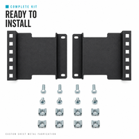 Kit d'oreilles de montage pour armoire serveur en acier, avec support de montage en tôle OEM, estampage et pliage de métal, revêtement en poudre noire, fabrication usine