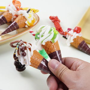 Örgülü İp 3D Reçine Meyve Şekilli Çilek Mango Dondurma Anahtarlık Çubuklu Dondurma Meyveleri Minyatür Simülasyon Küçük Gıda Anahtarlıkları - Product Image 4