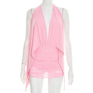 ชุดเดรสลำลองผู้หญิง Viviblook รุ่น D26DS041 แบบใหม่ เซ็กซี่ ผ้าตาข่าย สายคล้องคอ เปิดหลัง ชุดมินิเดรสสำหรับงานปาร์ตี้ - Product Image 3