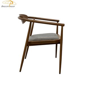 Sillas de comedor con marco de aluminio y madera <span class=keywords><strong>baratas</strong></span>, diseños nórdicos modernos, silla de café para exteriores para hotel - Product Image 3