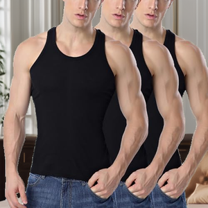 100% Cotton Breathable Knitted Sporty O-neck Tank Top for Men's Gym Clothing Bodybuilding <b>stringer</b> <b>vest</b> for unisex hot sale - Product Image 2