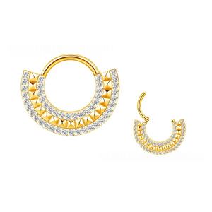 Nouveau G23 titane oreille nez PIERC Cartilage boucle d'oreille <span class=keywords><strong>Piercing</strong></span> CZ pavé côté anneaux Segment cerceaux Clicke <span class=keywords><strong>Tragus</strong></span> anneau bijoux à la mode - Product Image 3