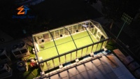 Tente d'exposition en verre transparent avec structure en aluminium et toit imperméable en PVC pour salons professionnels et expositions en plein air