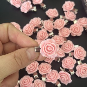 Fermagli per capelli floreali rosa, piccoli e carini, accessori per capelli per uso quotidiano - Product Image 4