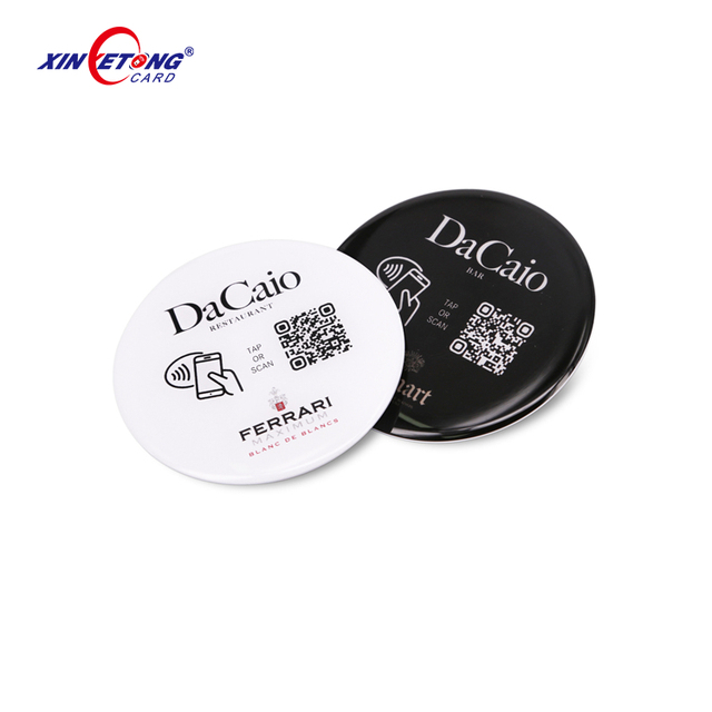 Factory Hot Selling NFC Chip RFID Epoxy Circular Anti-metal Coin Tag