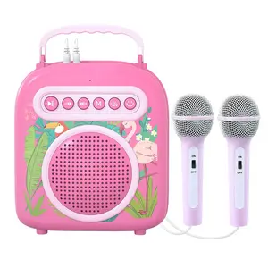 Micrófono para niños <span class=keywords><strong>Karaoke</strong></span> Máquina de cantar Doble trigo Micrófono para el hogar Audio Música Juguete - Product Image 1