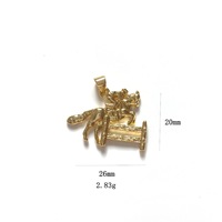 Pendentif Fer à Cheval Vintage Plaqué Or pour Amateurs d'Équitation, Breloque Animale Sportive Équestre, Bijou DIY pour Collier