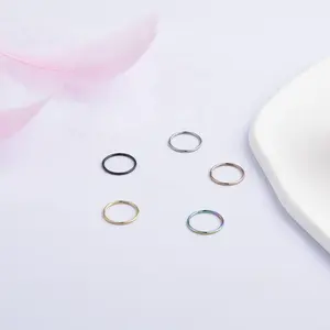 HOT Trendy 316L Stainless Steel 6mm-16mm Nose Ring Cartilage Huggie Hinged Hoop Earrings Helix Nostril Piercing Jewelry 16G-20G