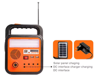Kit lampu tenaga surya Kemah luar ruangan Mini portabel darurat dan sistem energi surya dengan Speaker gigi biru dan Radio